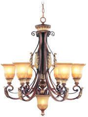 Seven Light Dimmable Chandelier With Shades