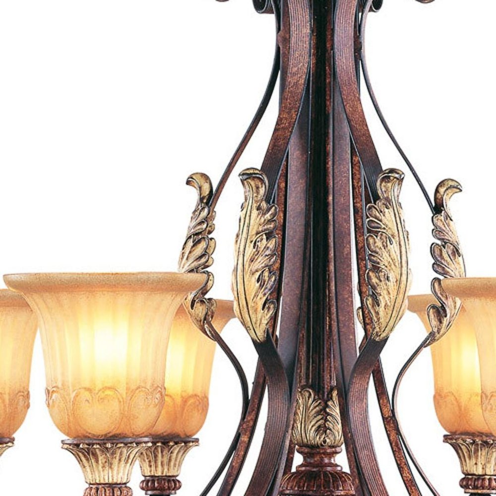 Seven Light Dimmable Chandelier With Shades