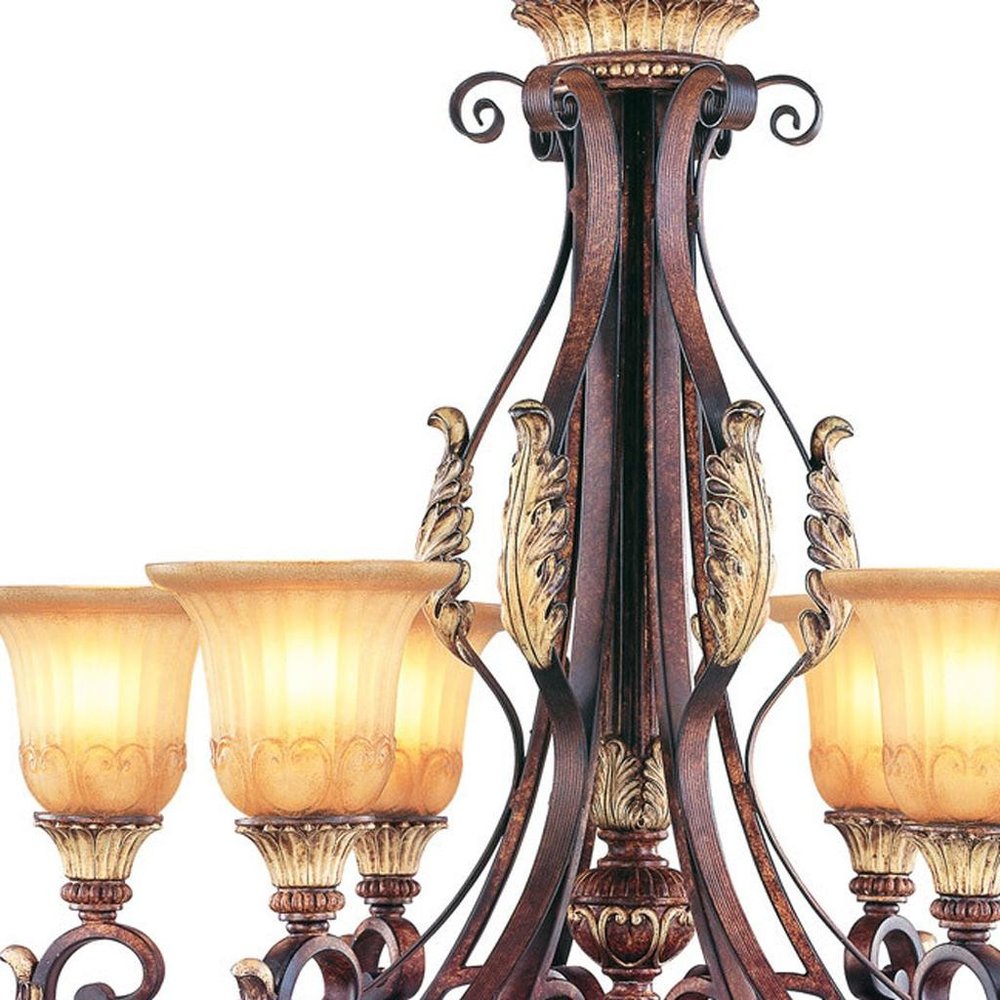 Seven Light Dimmable Chandelier With Shades