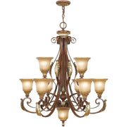 Ten Light Dimmable Chandelier With Shades