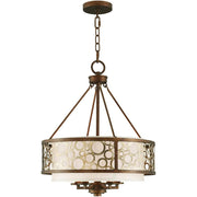 Bronze Five Light Metal Dimmable Chandelier With Shades