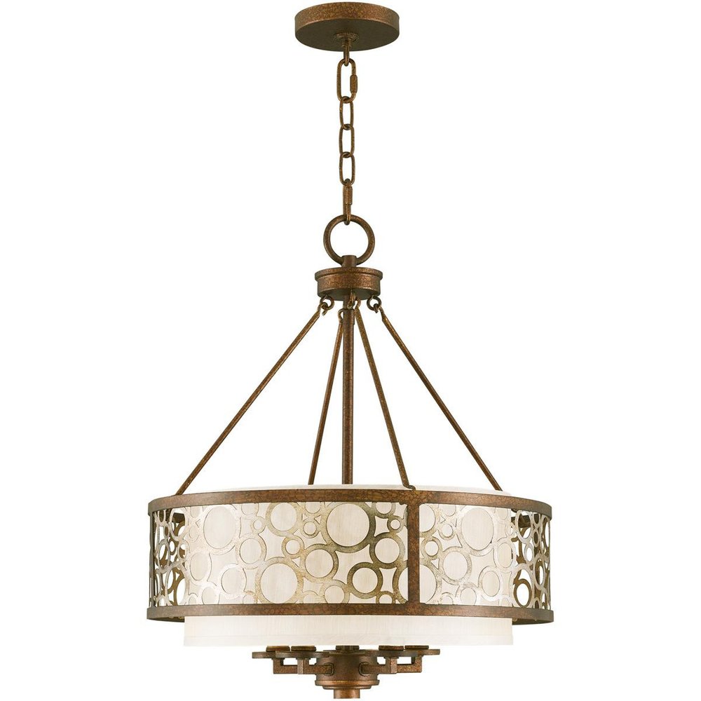 Bronze Five Light Metal Dimmable Chandelier With Shades