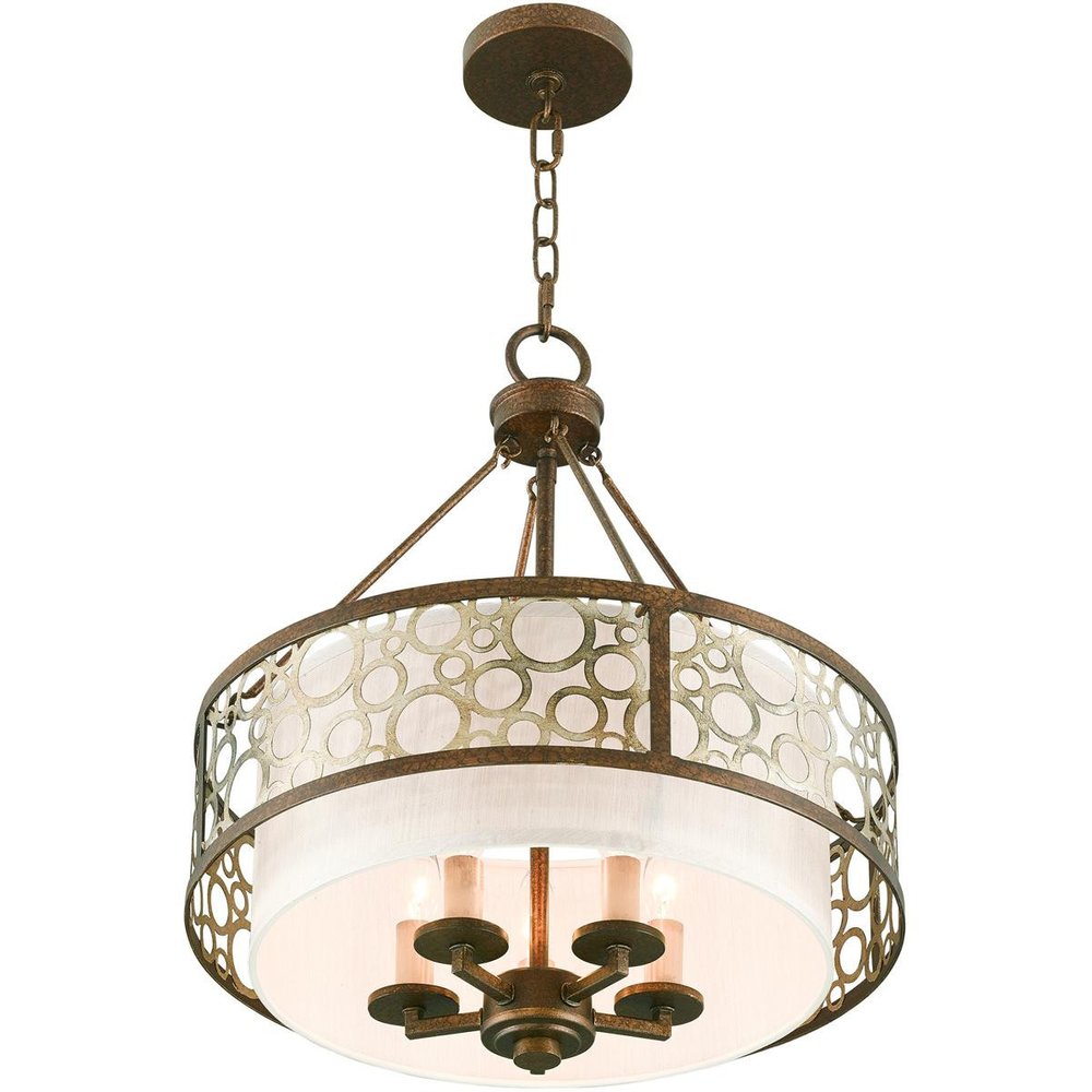 Bronze Five Light Metal Dimmable Chandelier With Shades