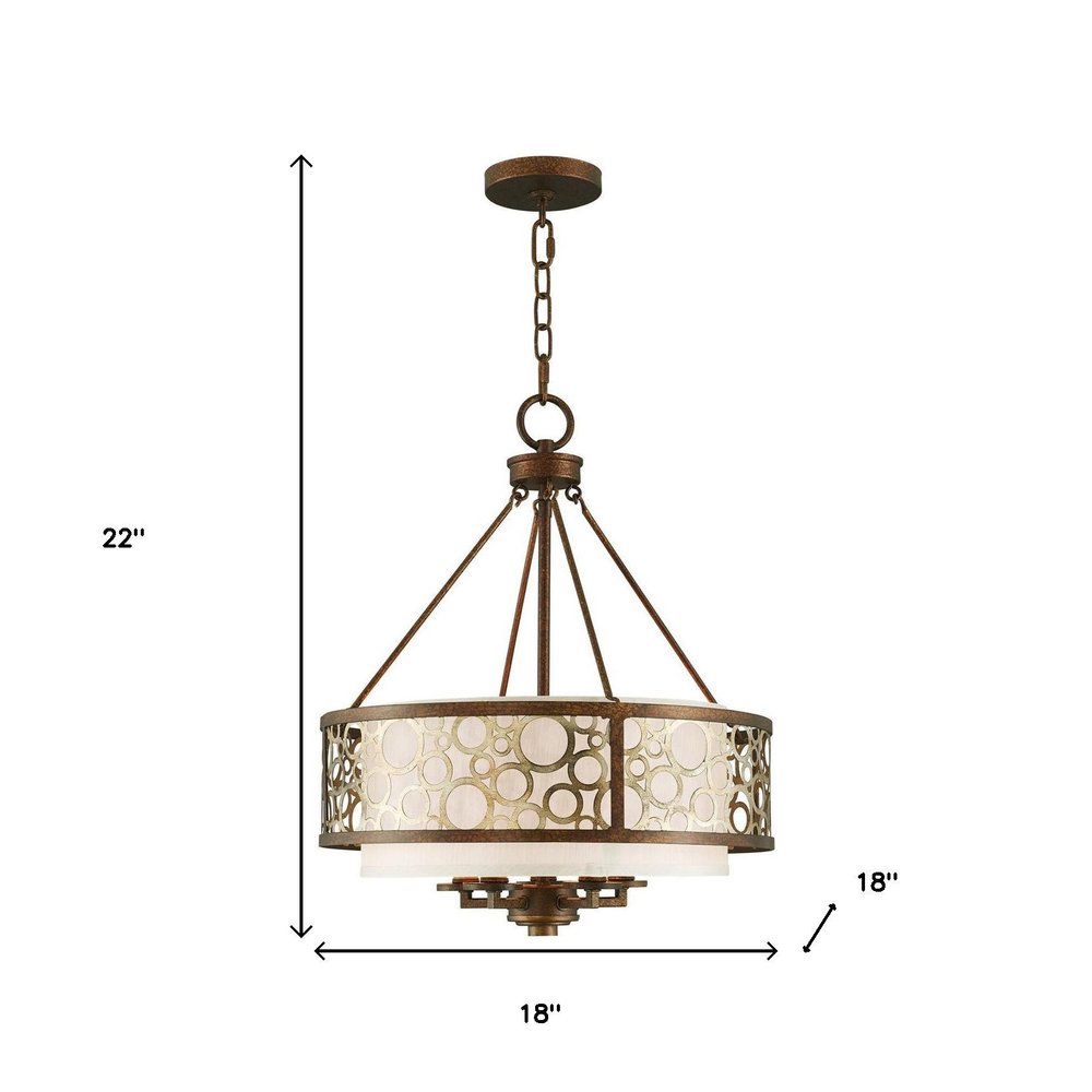Five Light Dimmable Chandelier With Shades
