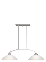 Two Light Dimmable Chandelier With Shades