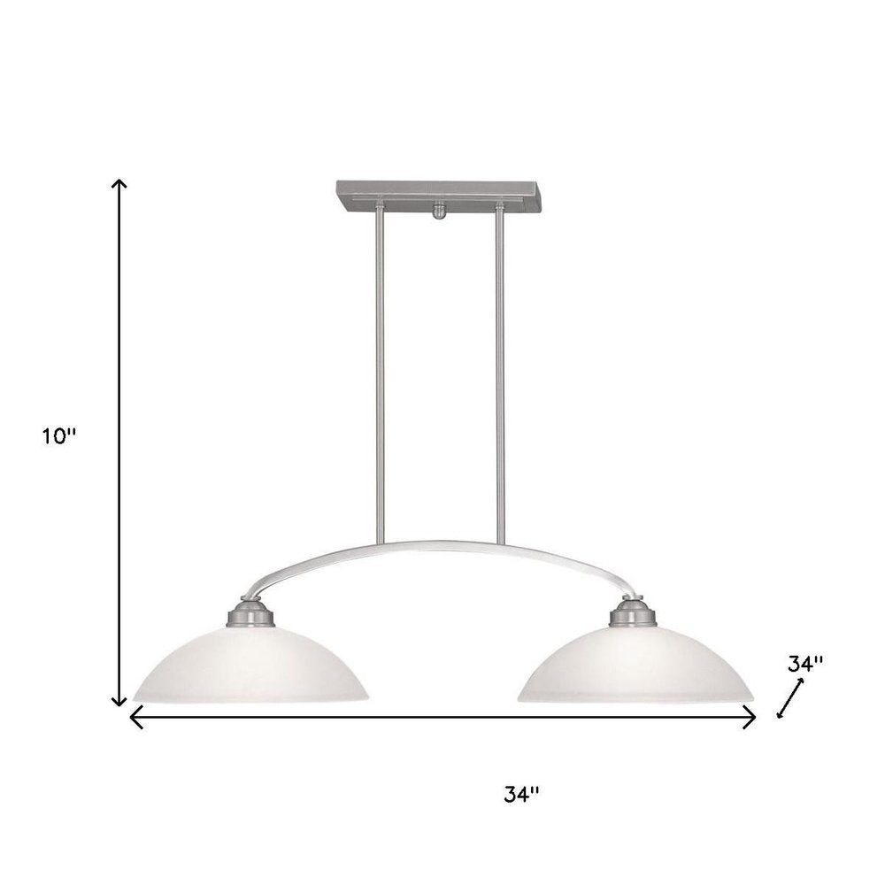 Two Light Dimmable Chandelier With Shades