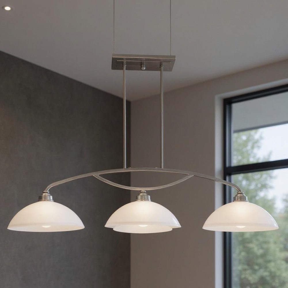 Three Light Dimmable Chandelier With Shades