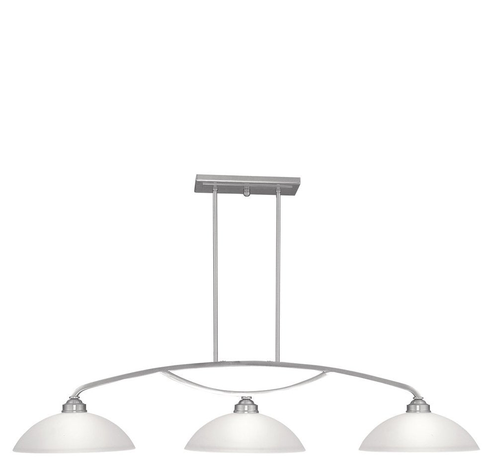 Nickel Three Light Metal Dimmable Chandelier With Shades