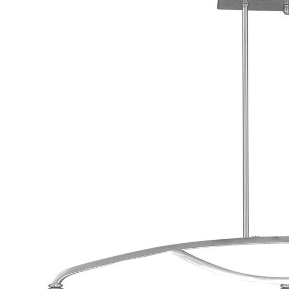 Nickel Three Light Metal Dimmable Chandelier With Shades