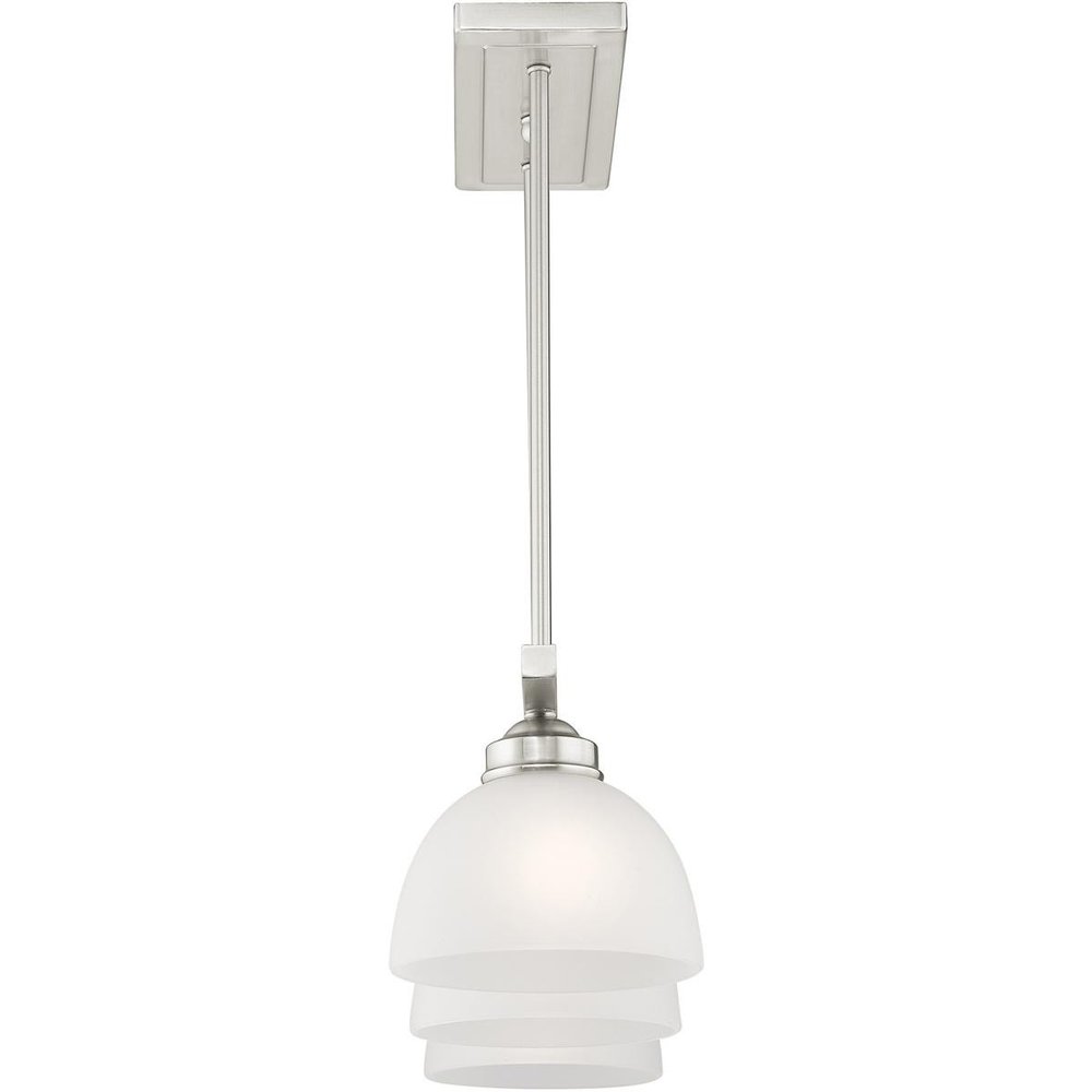 Nickel Three Light Metal Dimmable Chandelier With Shades