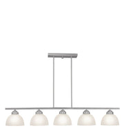 Nickel Five Light Metal Dimmable Chandelier With Shades