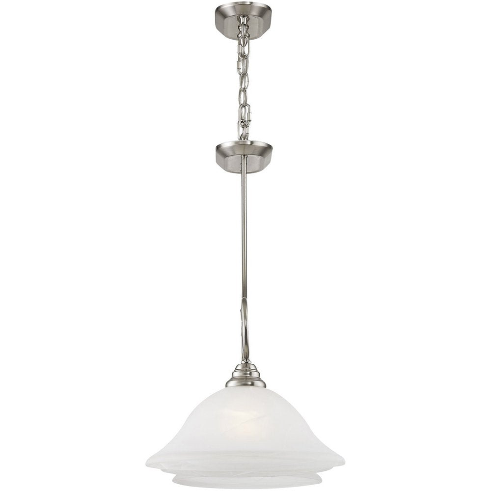 Nickel Three Light Metal Dimmable Chandelier With Shades