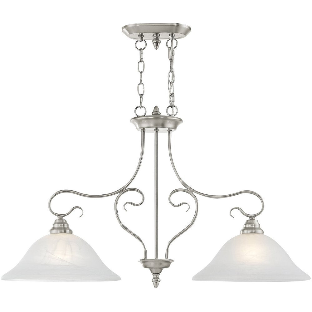 Two Light Dimmable Chandelier With Shades