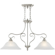 Two Light Dimmable Chandelier With Shades