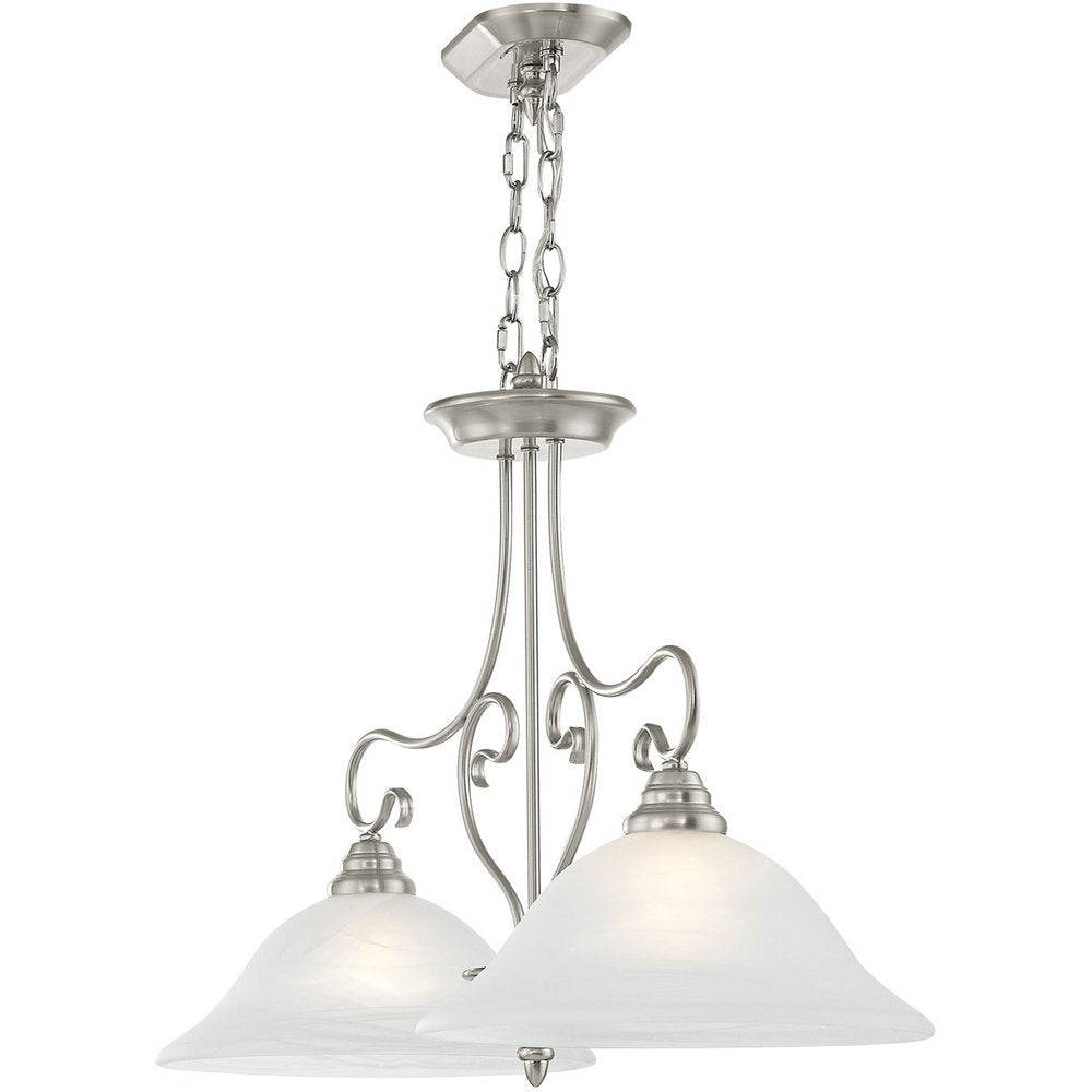 Two Light Dimmable Chandelier With Shades