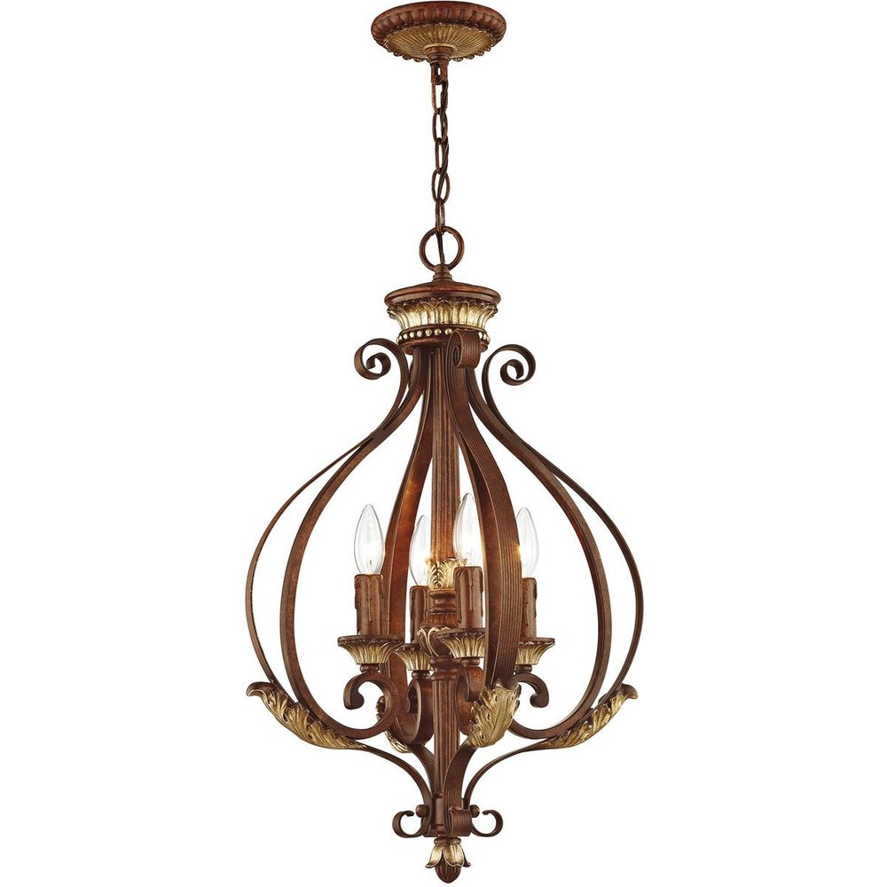 Four Light Dimmable Chandelier With Shades