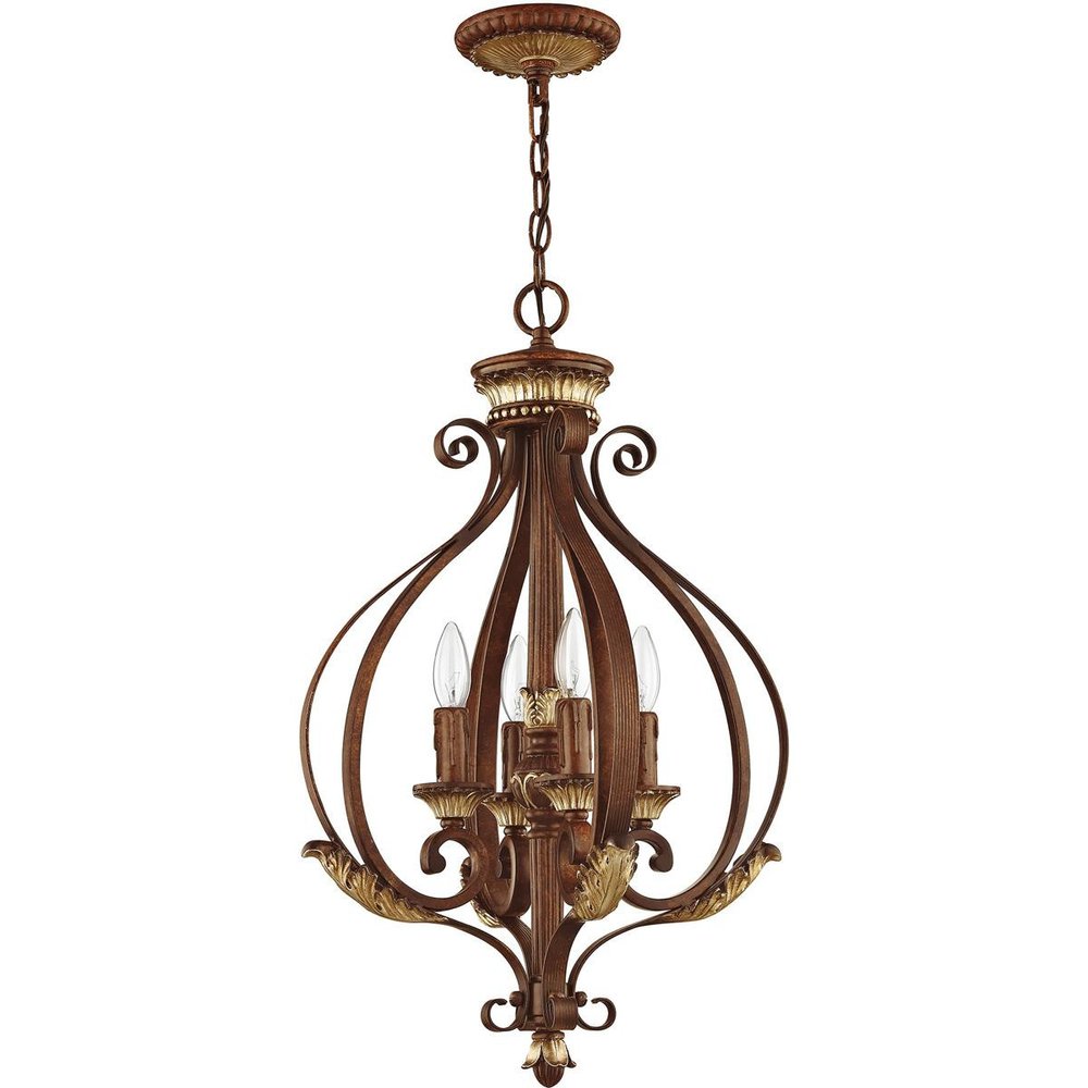 Four Light Dimmable Chandelier With Shades