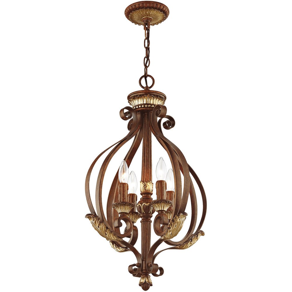 Four Light Dimmable Chandelier With Shades