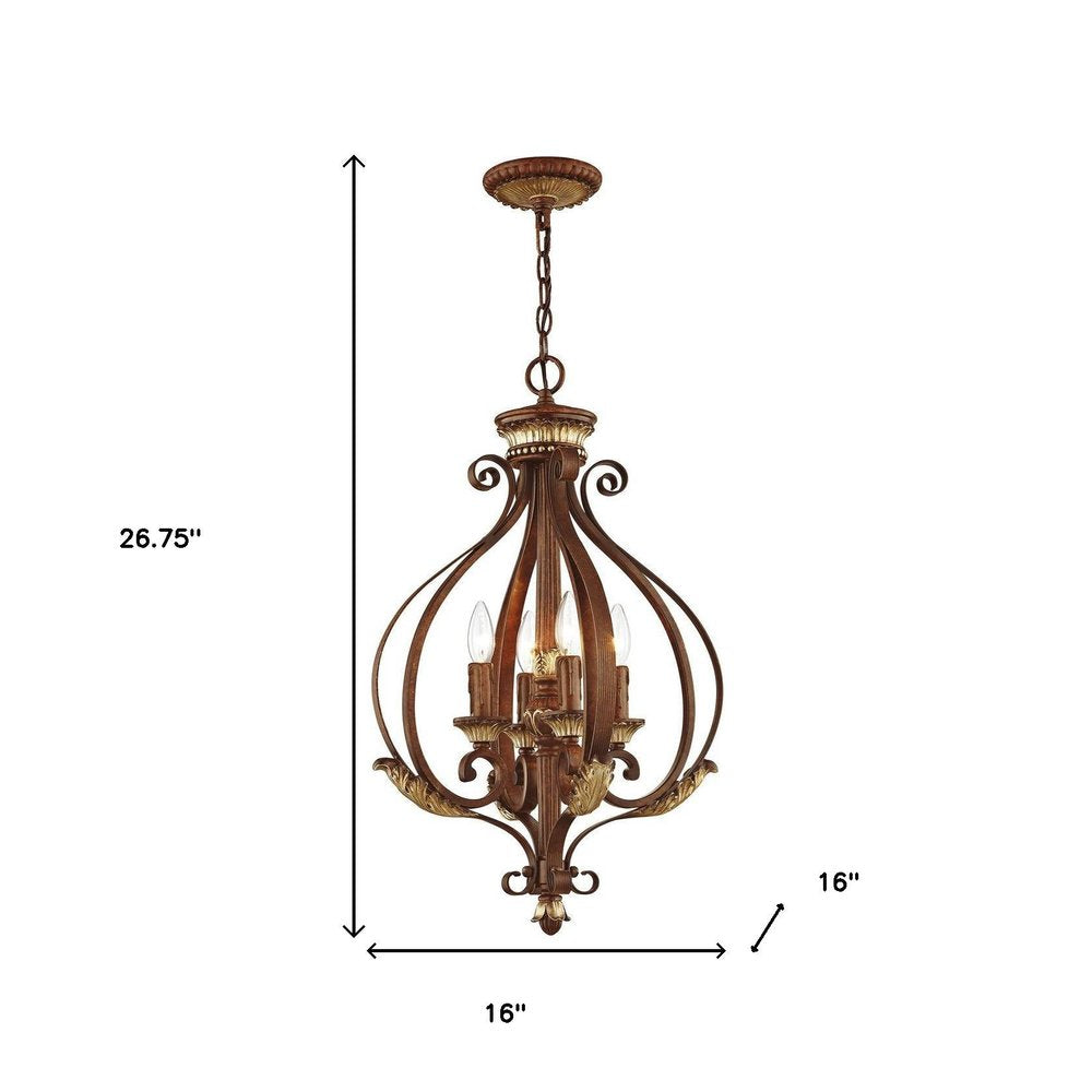 Four Light Dimmable Chandelier With Shades