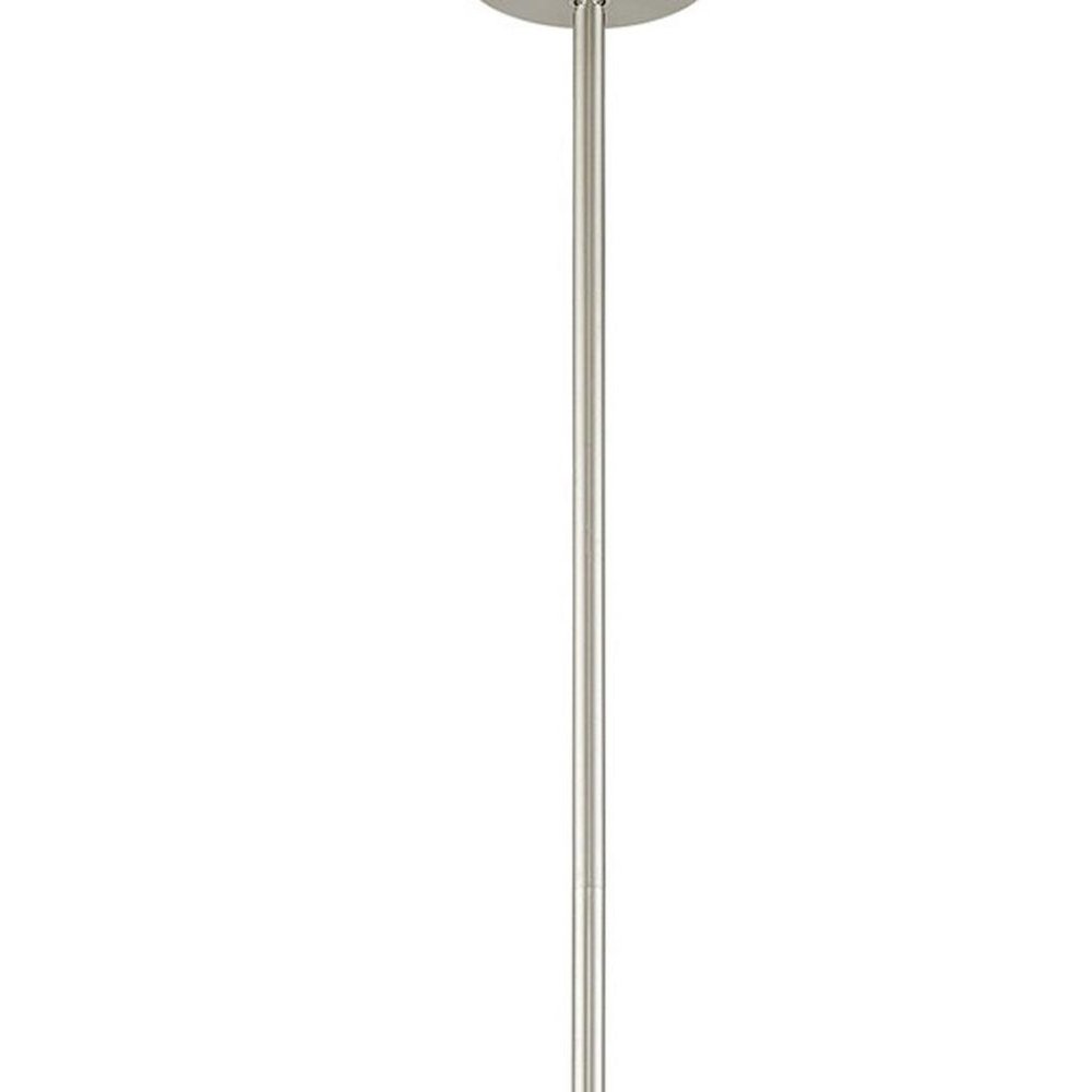 Nickel Six Light Metal Dimmable Chandelier With Shades