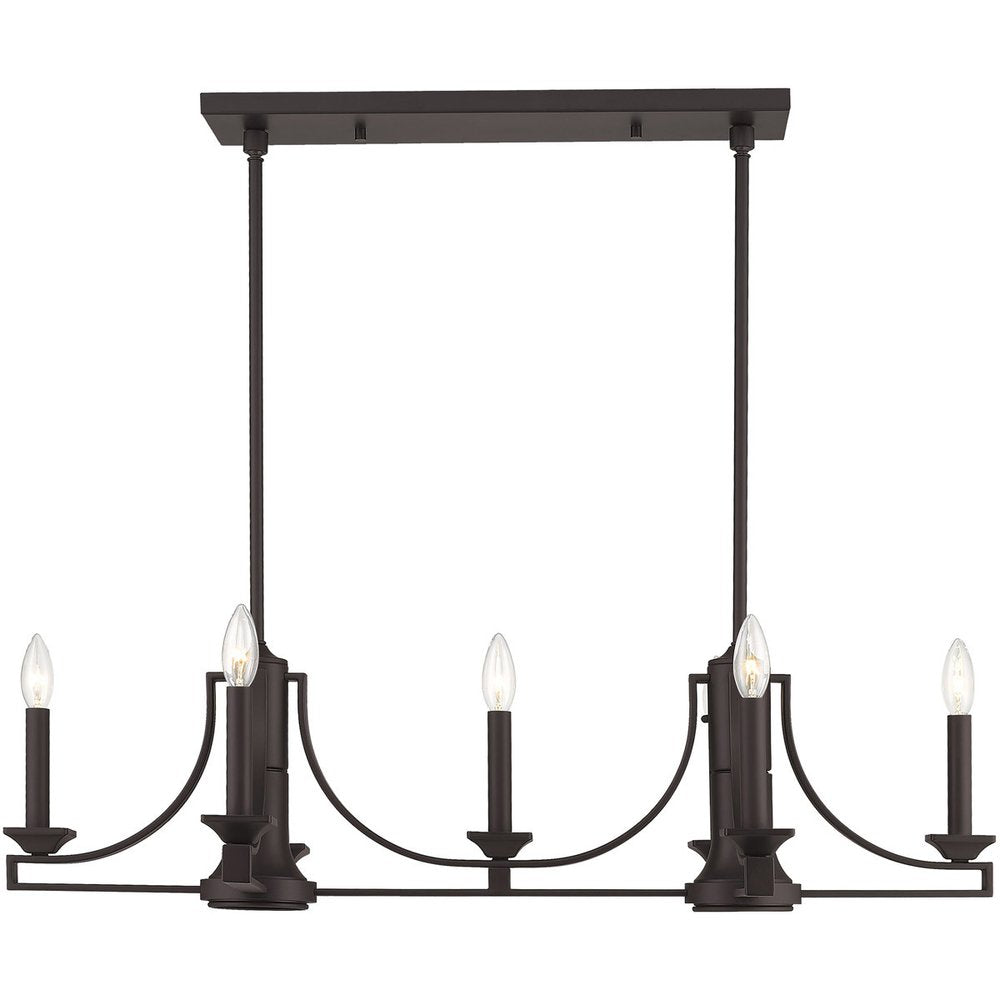 Bronze Nine Light Dimmable Chandelier With Shades
