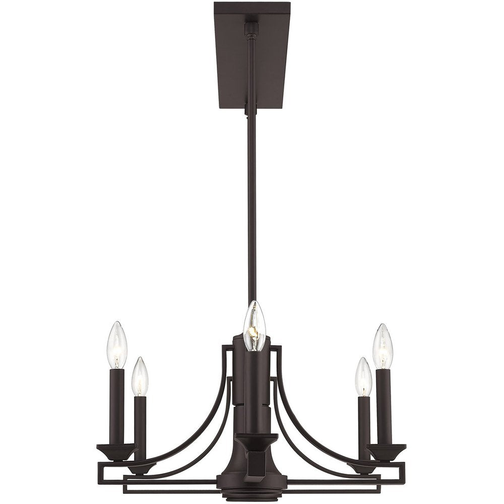Bronze Nine Light Metal Dimmable Chandelier With Shades