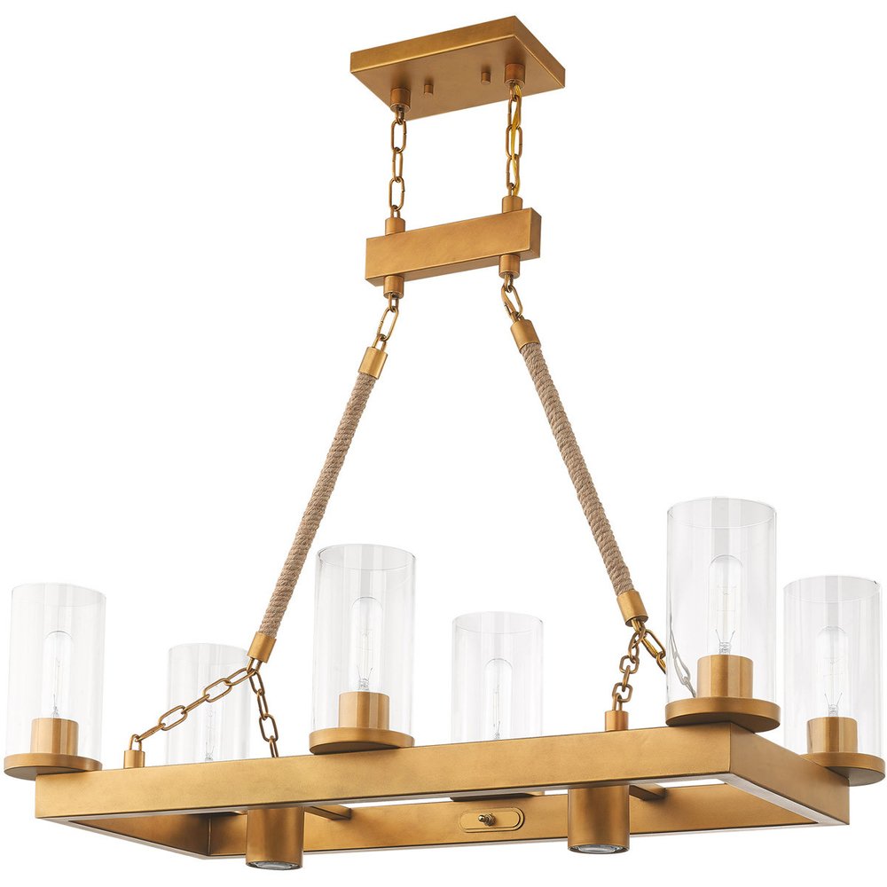Eight Light Dimmable Chandelier With Shades