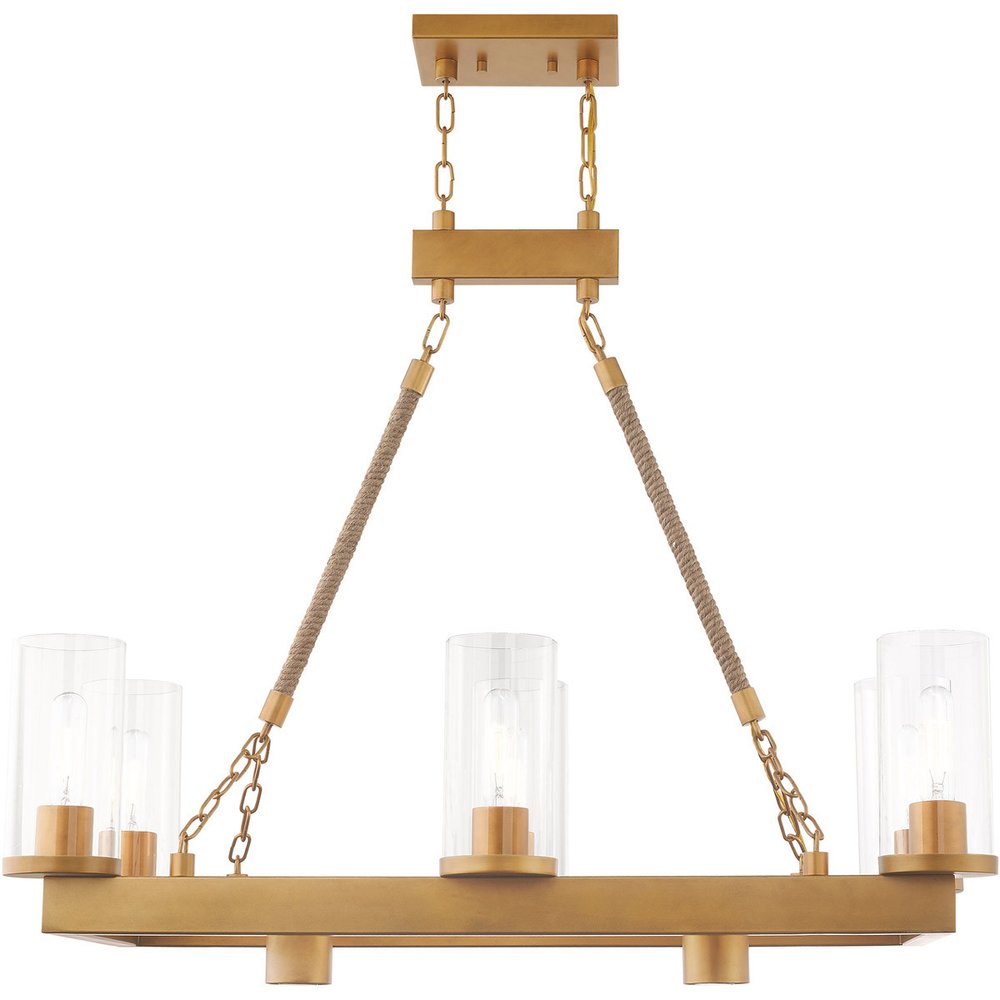 Eight Light Dimmable Chandelier With Shades