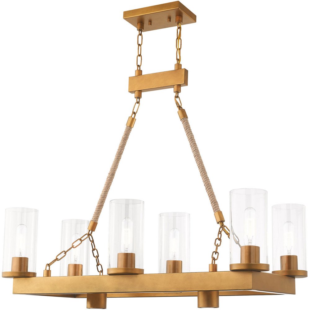 Eight Light Dimmable Chandelier With Shades