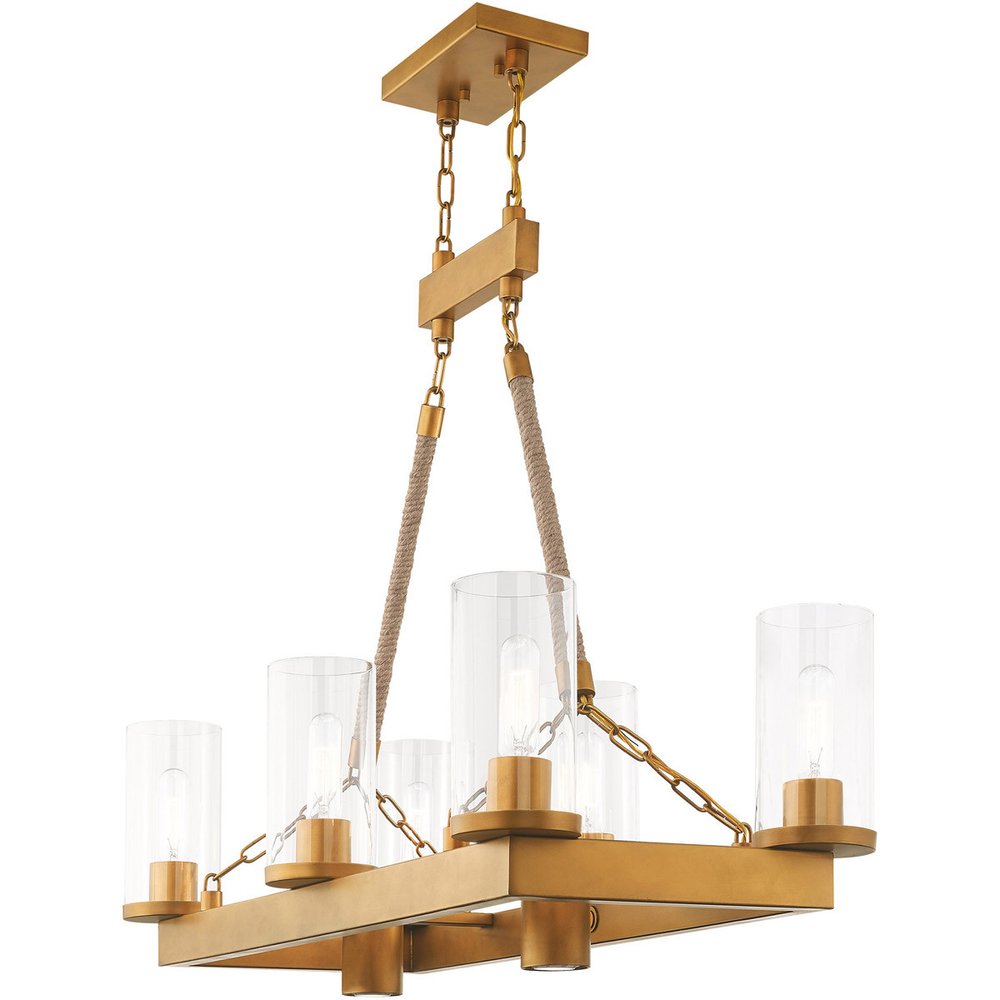 Eight Light Dimmable Chandelier With Shades