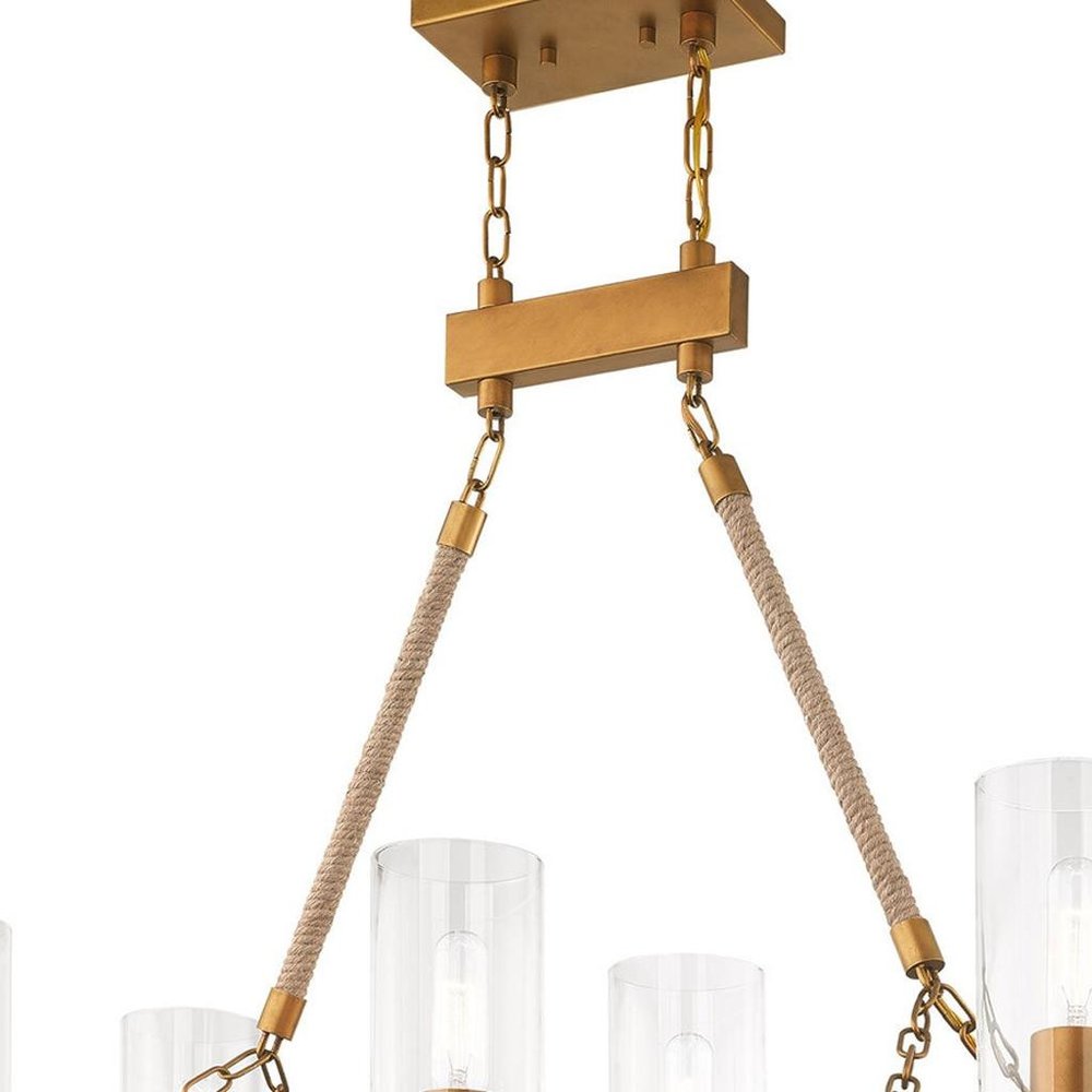 Eight Light Dimmable Chandelier With Shades