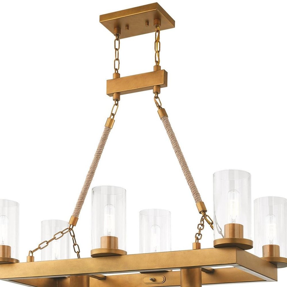 Eight Light Dimmable Chandelier With Shades