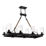 Bronze Eleven Light Dimmable Chandelier With Shades
