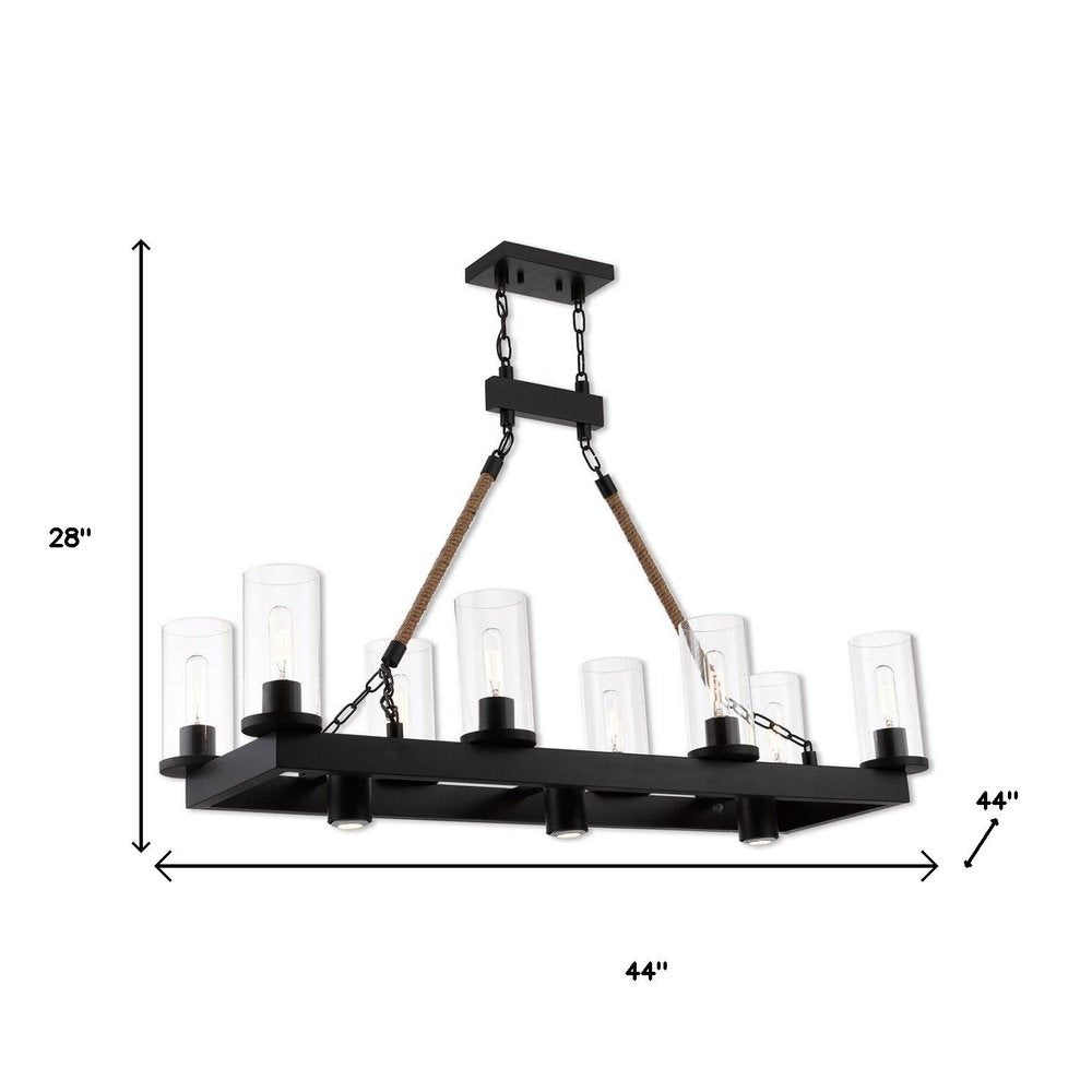 Bronze Eleven Light Dimmable Chandelier With Shades