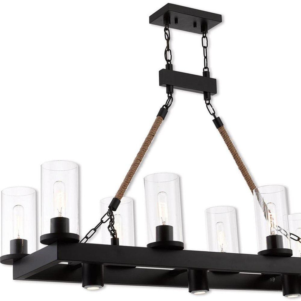Bronze Eleven Light Dimmable Chandelier With Shades