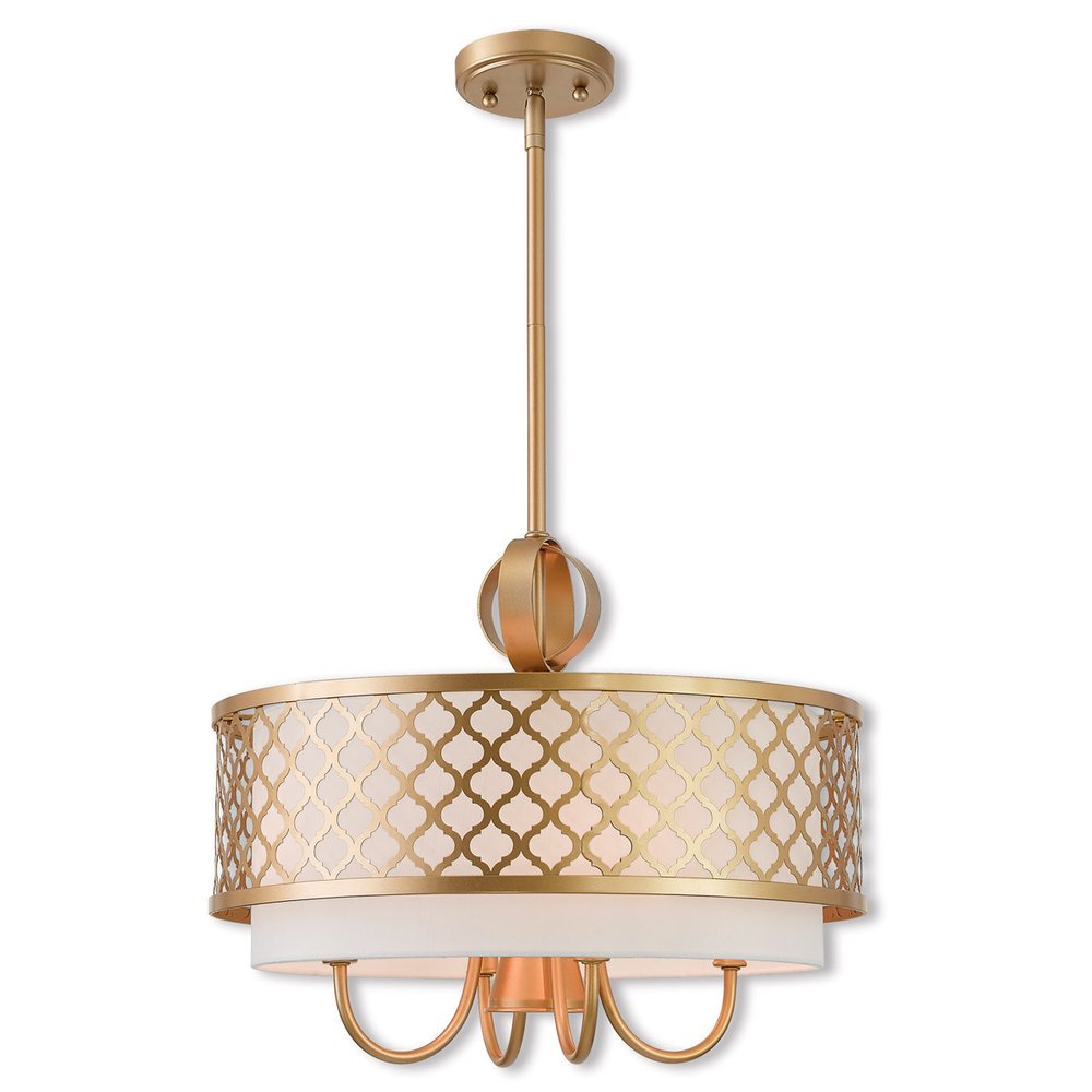 Five Light Dimmable Chandelier With Shades