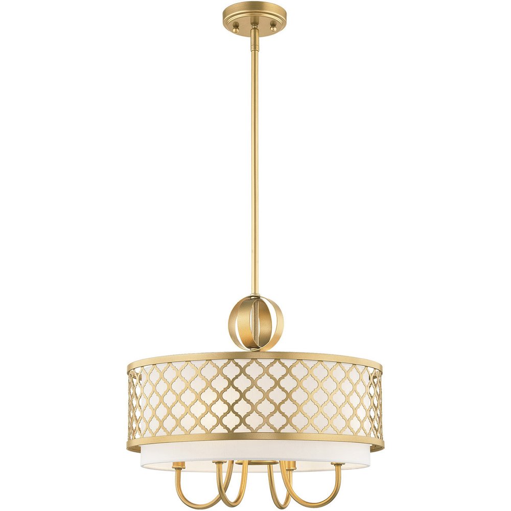 Five Light Dimmable Chandelier With Shades