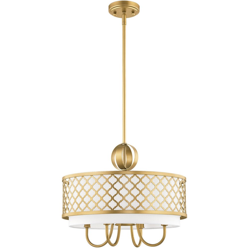 Five Light Dimmable Chandelier With Shades