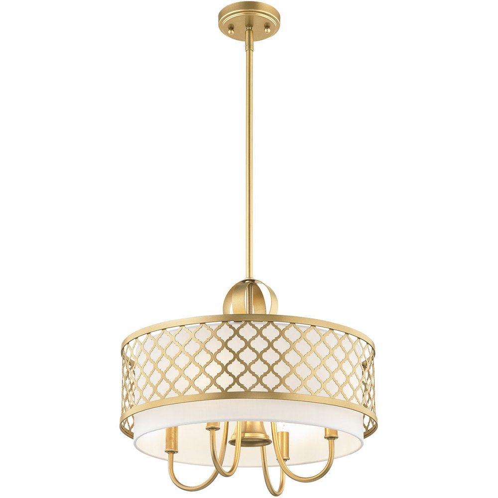 Five Light Dimmable Chandelier With Shades