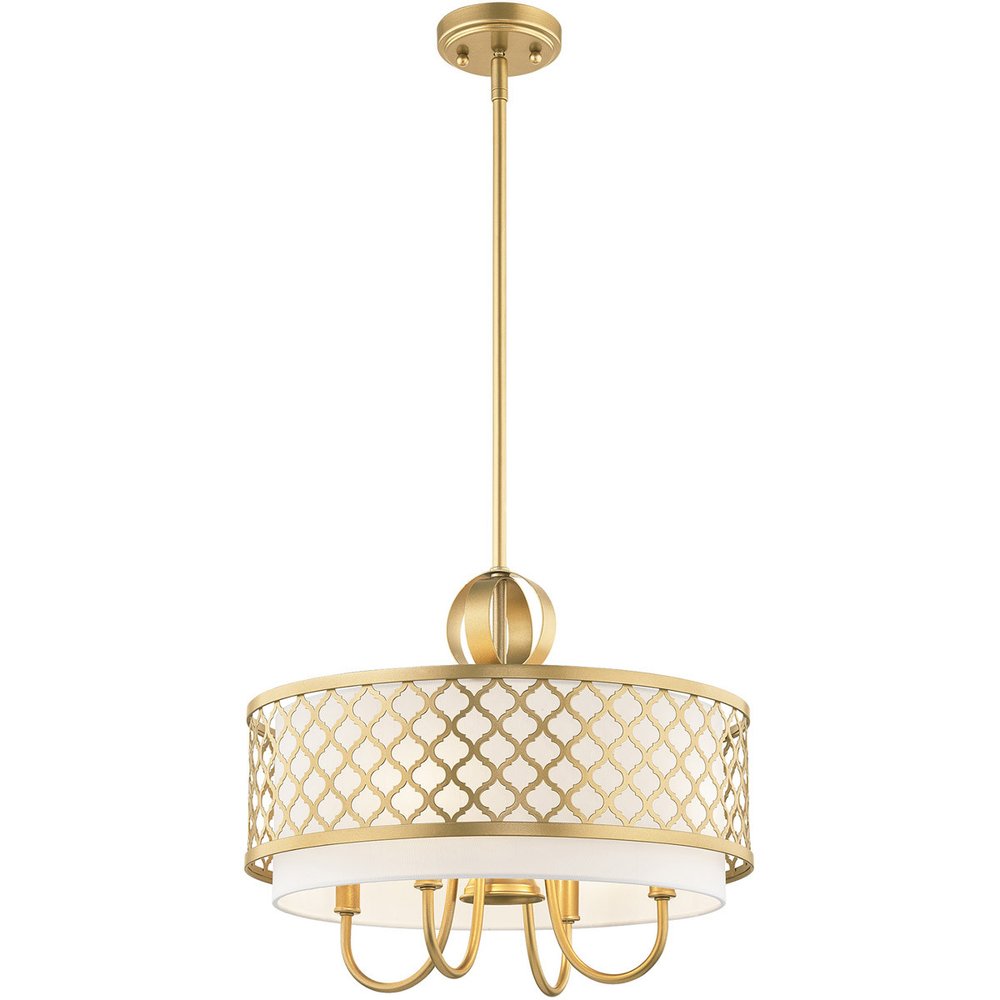 Five Light Dimmable Chandelier With Shades