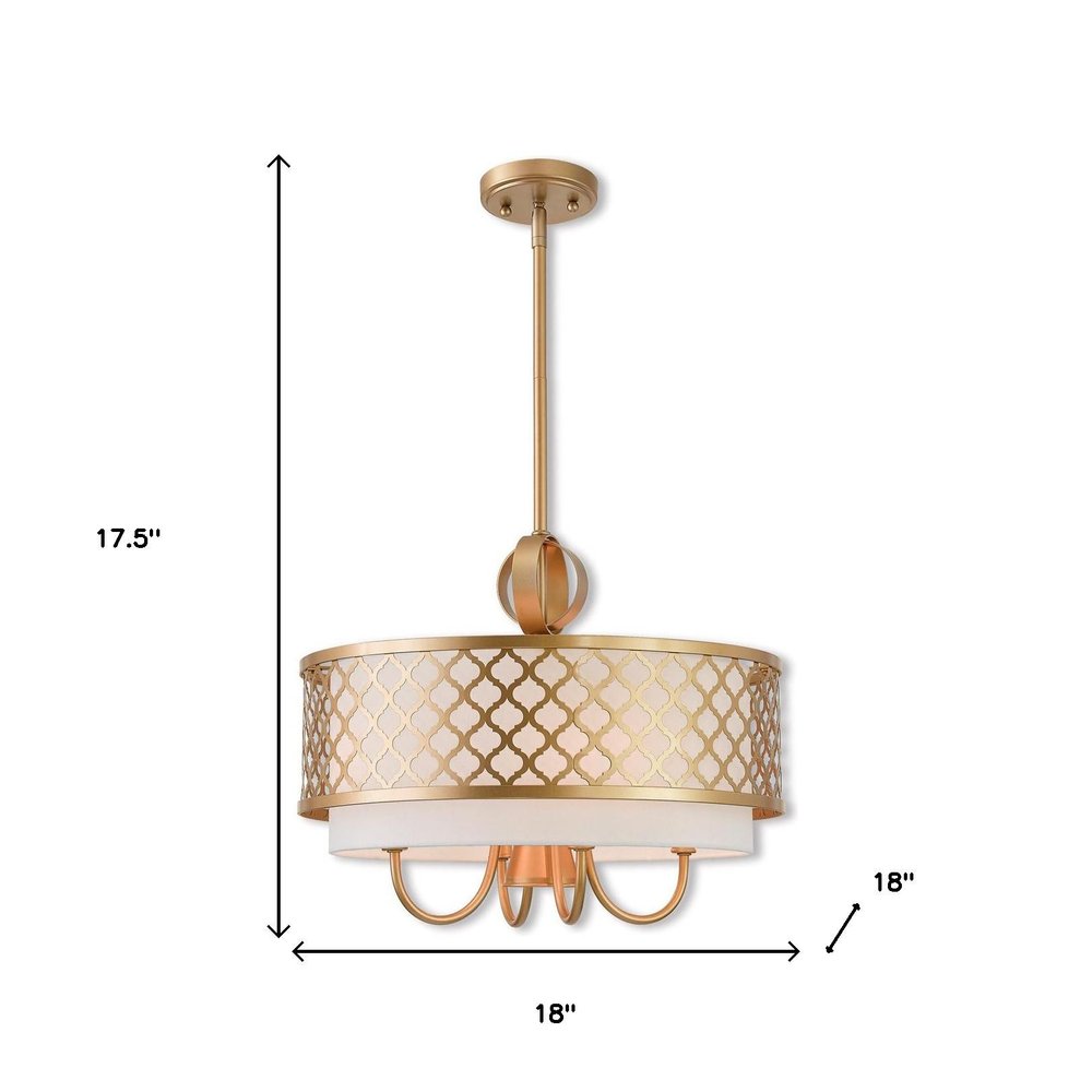 Five Light Dimmable Chandelier With Shades