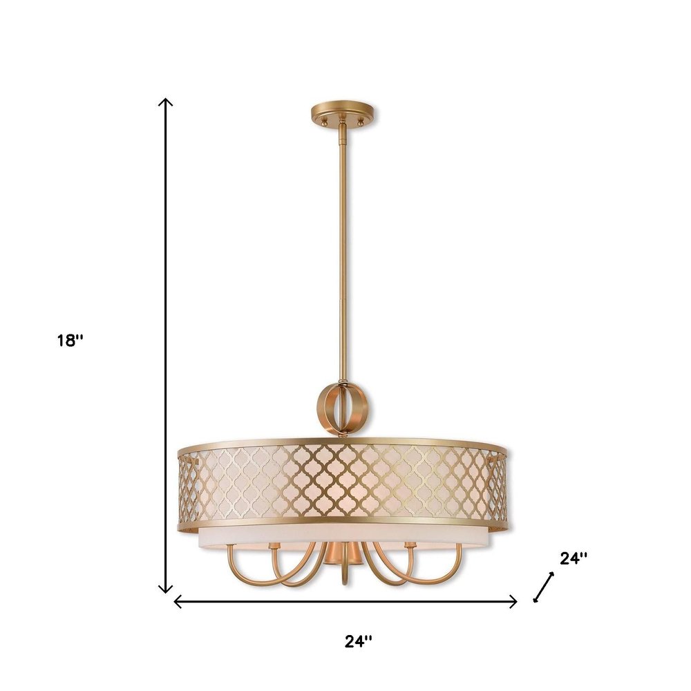 Six Light Dimmable Chandelier With Shades