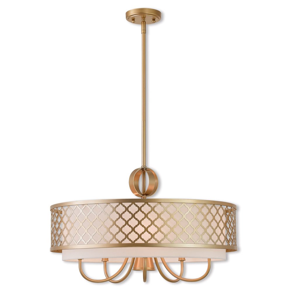 Six Light Dimmable Chandelier With Shades