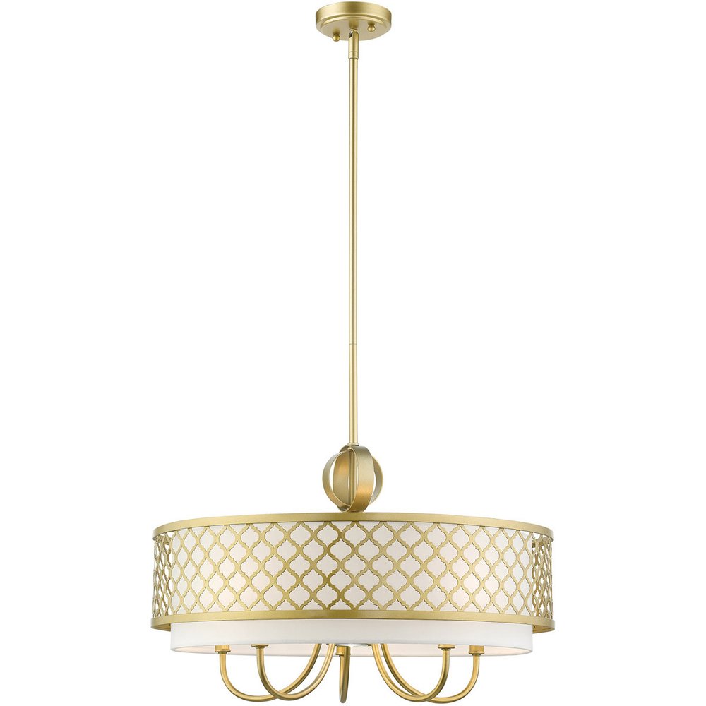 Six Light Dimmable Chandelier With Shades