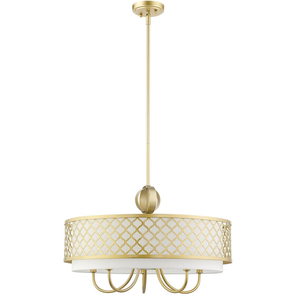 Six Light Dimmable Chandelier With Shades
