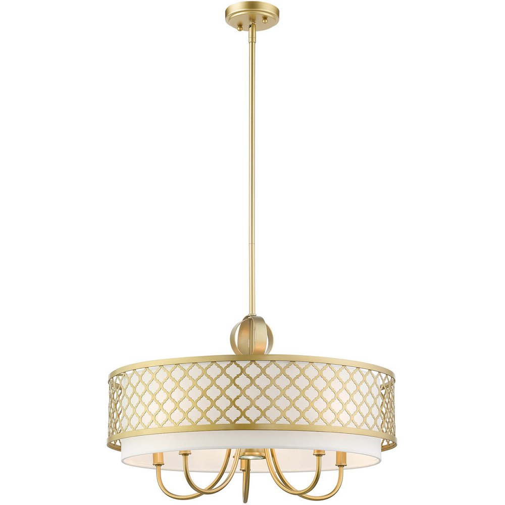 Six Light Dimmable Chandelier With Shades