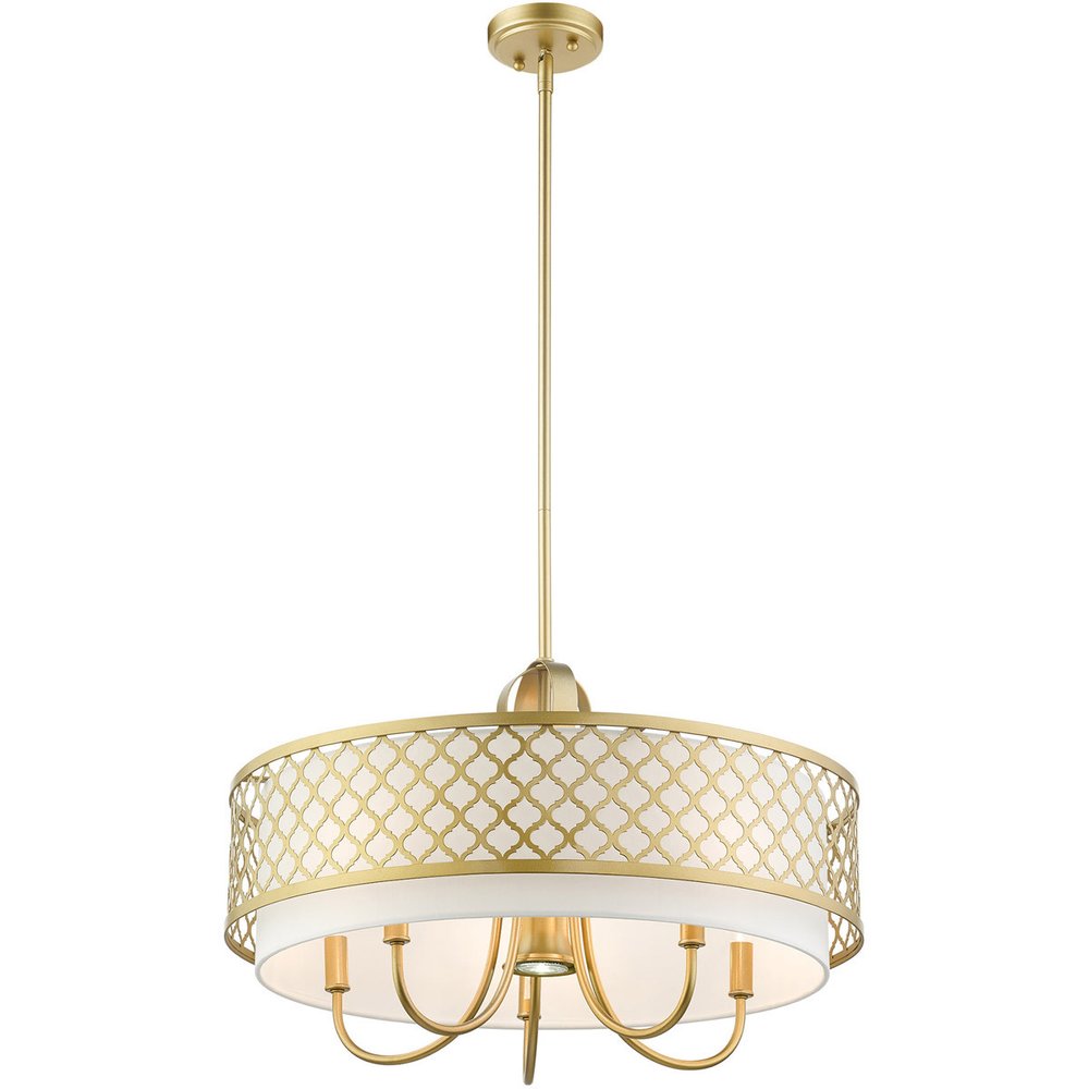 Six Light Dimmable Chandelier With Shades