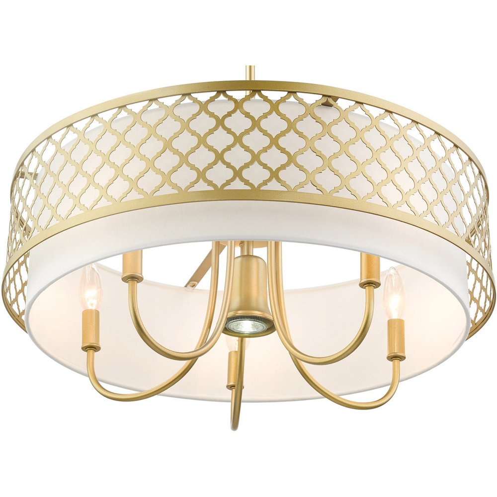 Six Light Dimmable Chandelier With Shades