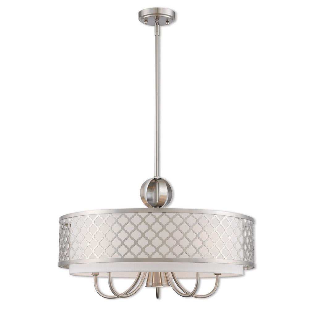 Six Light Dimmable Chandelier With Shades