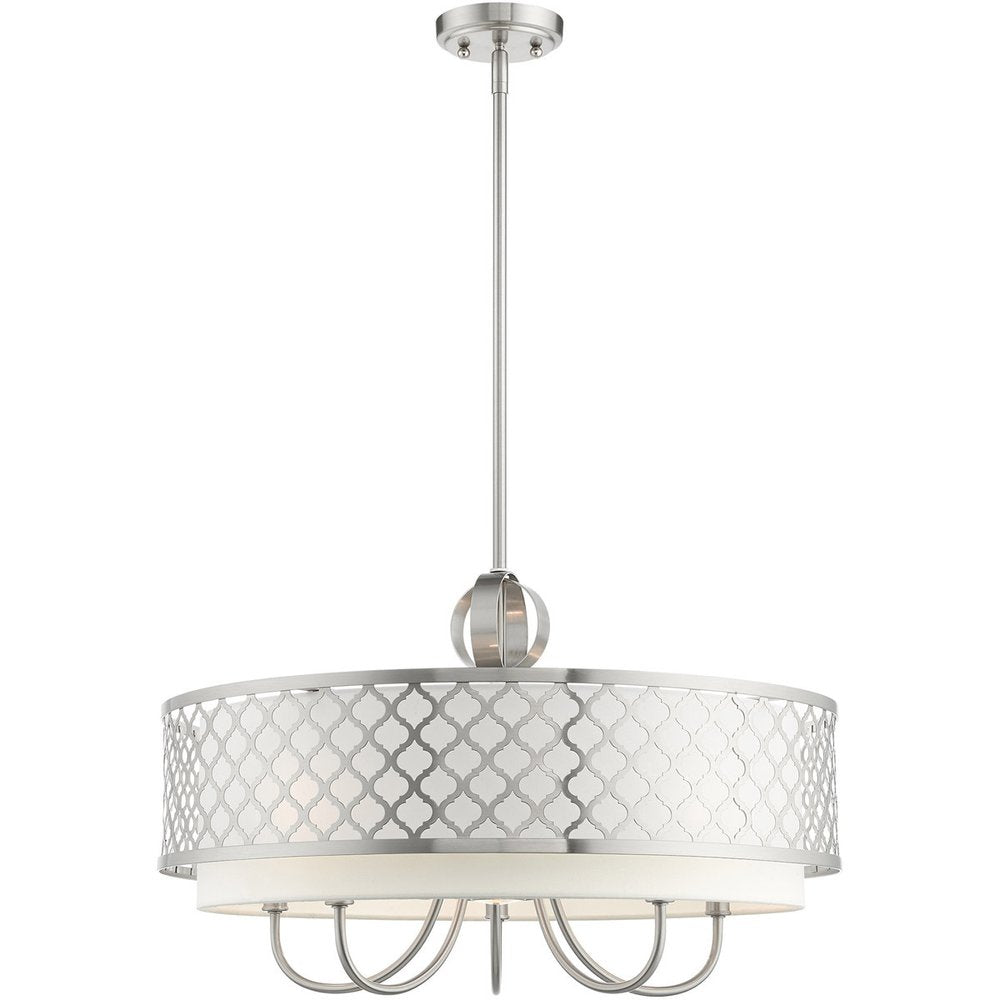 Six Light Dimmable Chandelier With Shades